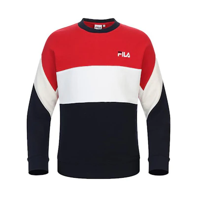 FILA Logo Embroidered Vintage Sweatshirt Red Unisex Casual Sportswear FS2POC1105X-DRD