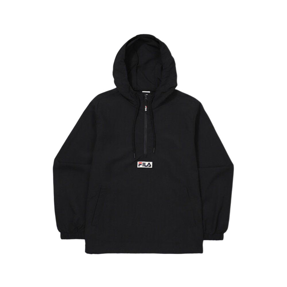 FILA Logo Embroidered Windproof Hooded Jacket Unisex Black FS2JKF1101X-BLK