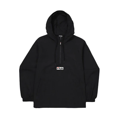 FILA Logo Embroidered Windproof Hooded Jacket Unisex Black FS2JKF1101X-BLK