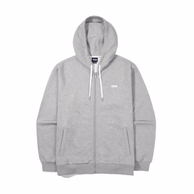FILA Logo Embroidered Zip-Up Hoodie Jacket Unisex - Gray FS2FTG4101UL-ML