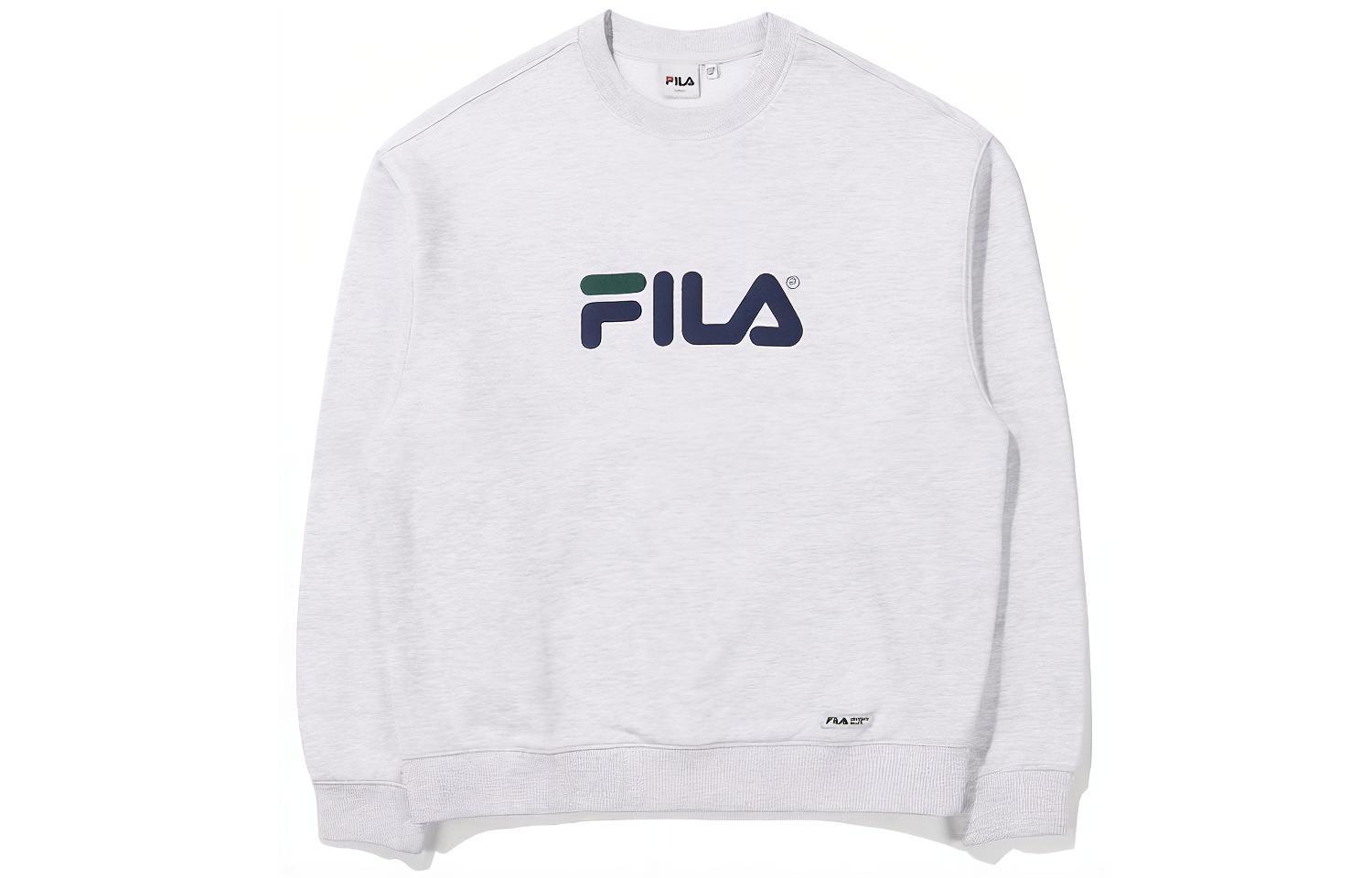 FILA Logo Graphic Crewneck Long-Sleeve Sweatshirt Unisex White FE2POE5111X-MLY
