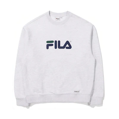 FILA Logo Graphic Crewneck Long-Sleeve Sweatshirt Unisex White FE2POE5111X-MLY