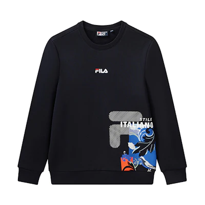 FILA Logo Graphic Crewneck Sweatshirt in Legendary Blue F11M118213S-NV