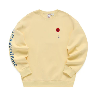 FILA Logo Graphic Crewneck Sweatshirt Unisex Yellow Long Sleeve F51U149203F-YE