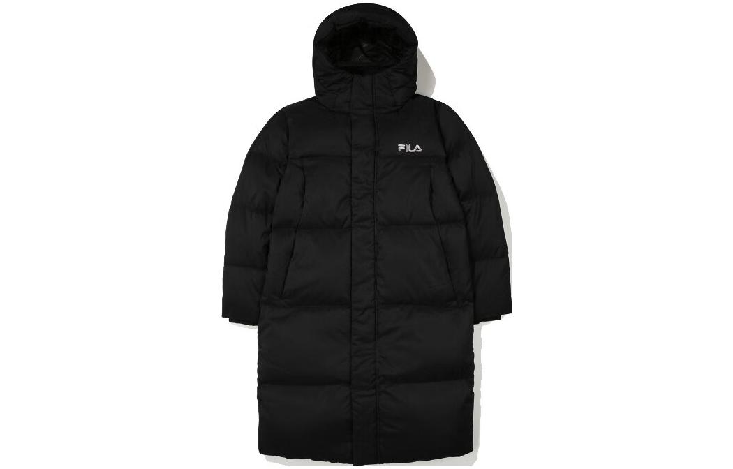 FILA Logo Hidden Zipper Down Jacket Unisex Black. FS2DJE4103X-BLK