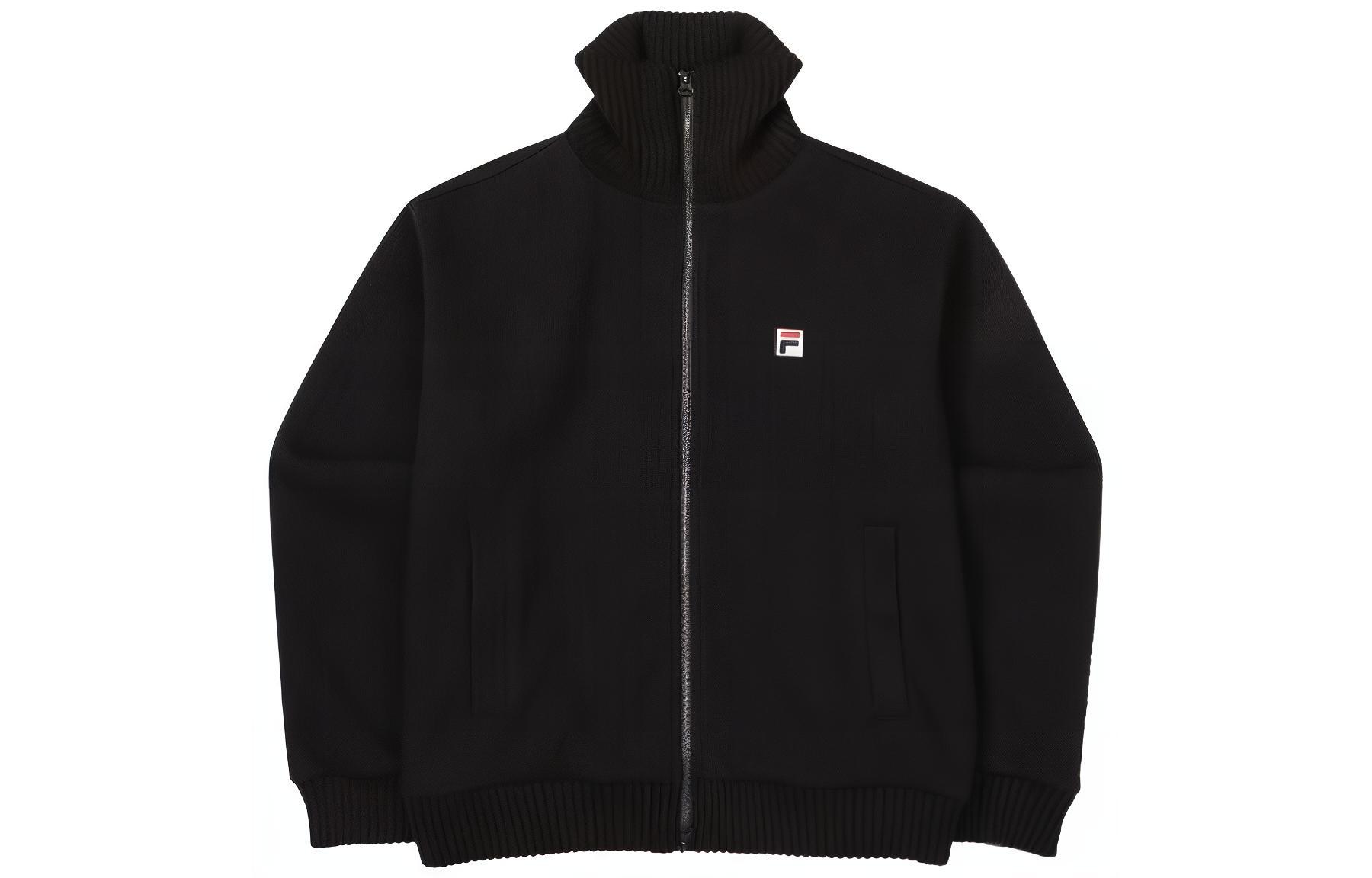 FILA Logo High-Neck Zip-Up Jacket Unisex Black Long-Sleeve FS2JKF4331X-BLK