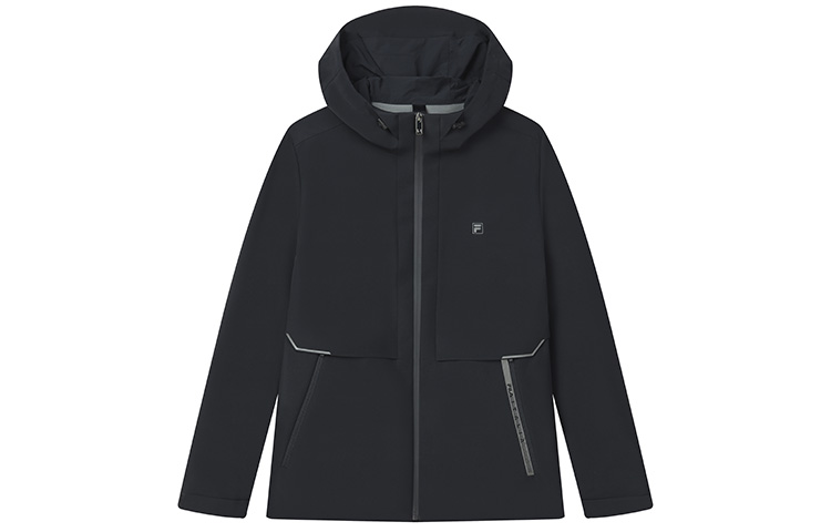 FILA Logo Hooded Sports Jacket Legend Blue - Fall Solid Color Design F11M217701F-NV