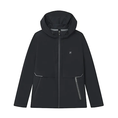 FILA Logo Hooded Sports Jacket Legend Blue - Fall Solid Color Design F11M217701F-NV