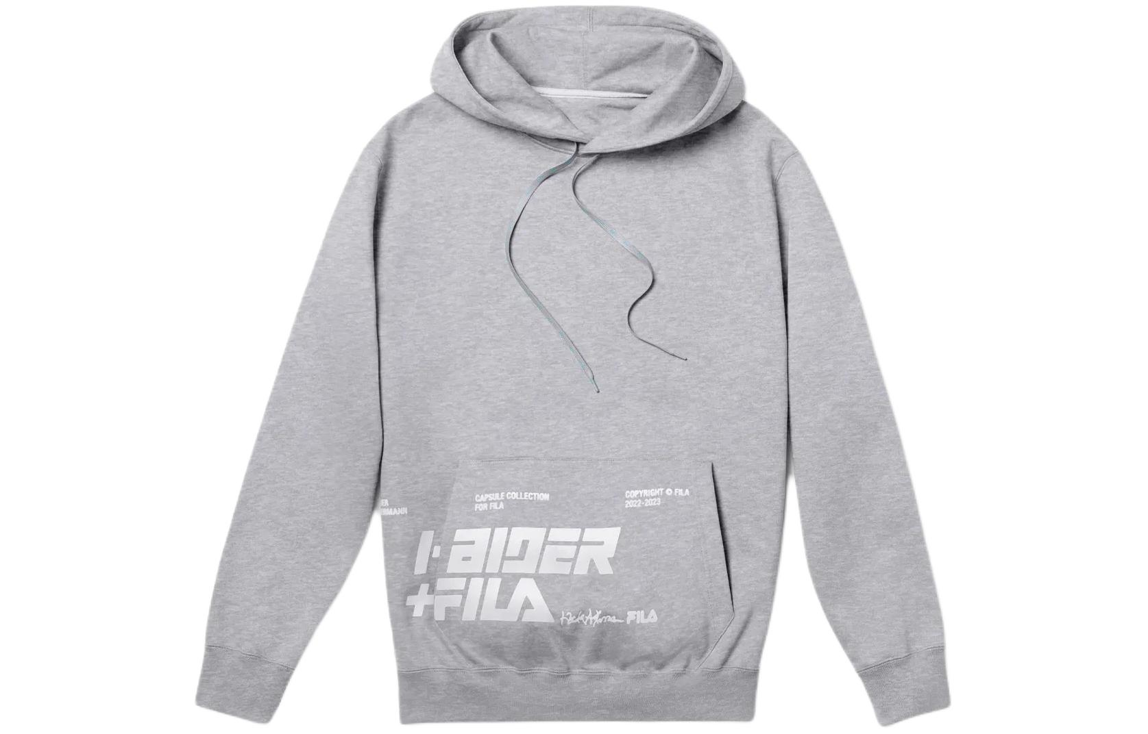 FILA Logo Hoodie Unisex Casual Loose Fit Gray FS2POF3H02XL-ML