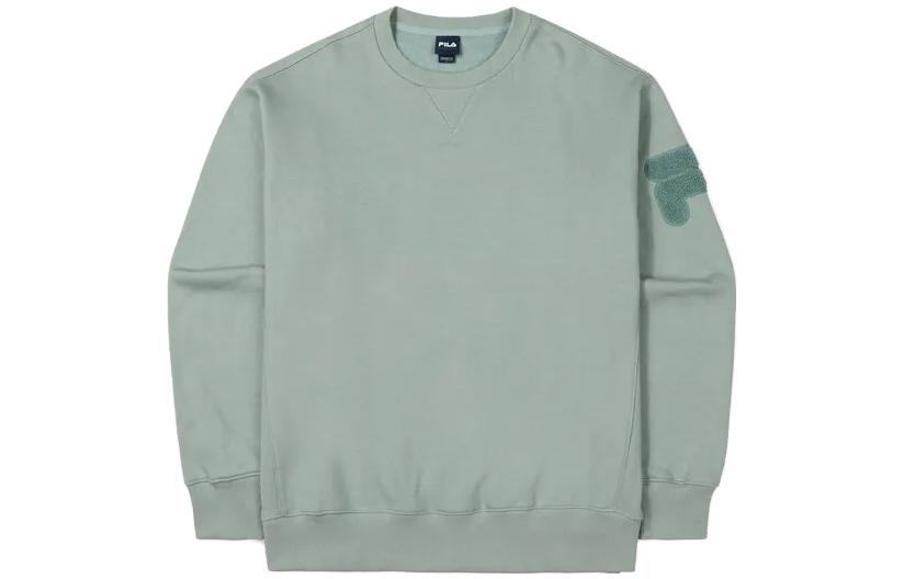 FILA Logo Jacquard Crewneck Oversized Sweatshirt Unisex - Dark Green FS2POF4101X-DMI