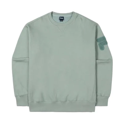 FILA Logo Jacquard Crewneck Oversized Sweatshirt Unisex - Dark Green FS2POF4101X-DMI