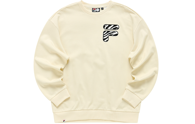 FILA Logo Loose Fit Pullover Sweatshirt Unisex Vintage White T11U216207FIV