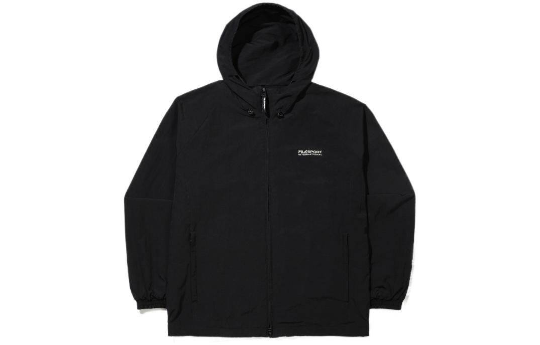 FILA Logo Patch Single-Breasted Loose Jacket Unisex Black FS2JKE3601X-BLK