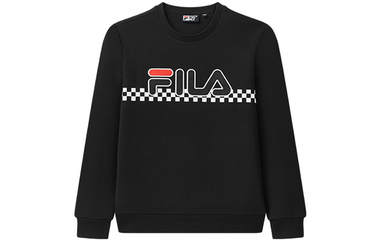 FILA Logo Plaid Crewneck Sweatshirt Legendary Blue F61M048208FNV