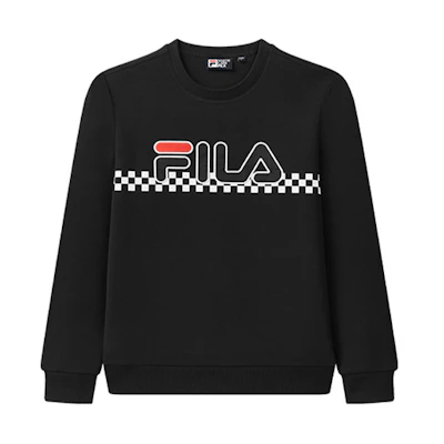 FILA Logo Plaid Crewneck Sweatshirt Legendary Blue F61M048208FNV