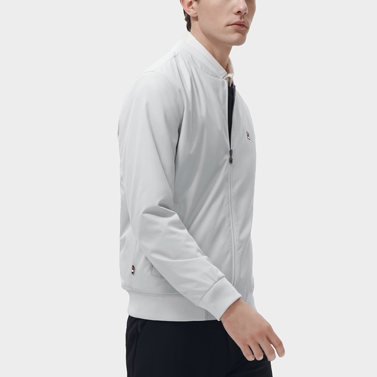 Details for FILA 標誌印花棒球領拉鍊外套 淺灰色 F11M311703F-GY