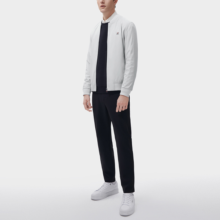 Sizing FILA 標誌印花棒球領拉鍊外套 淺灰色 F11M311703F-GY