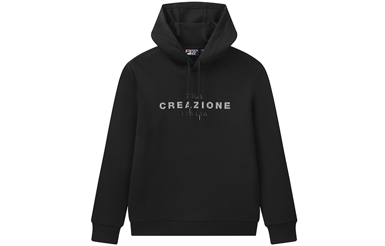 FILA Logo Print Black Hoodie for Men F11M048233F-BK