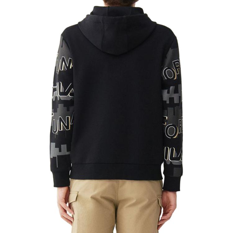 Shop FILA 經典黑色Logo印花衛衣 男女款 F11M118250F-BK