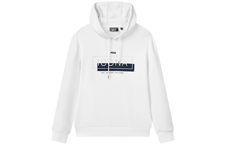 FILA Logo Print Casual Hoodie - Standard White F11M038220GWT