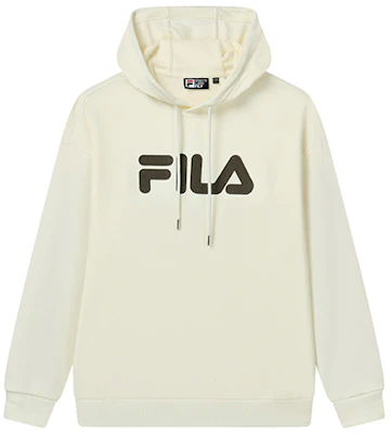 FILA Logo Print Casual Loose Hoodie Unisex Off-White F51U238298F-IV Buy FILA Logo Print Casual Loose Hoodie Unisex Off-White F51U238298F-IV
