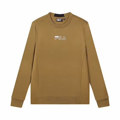 FILA Logo Print Casual Pullover Sweatshirt - Timber Brown F11M132253S-BN