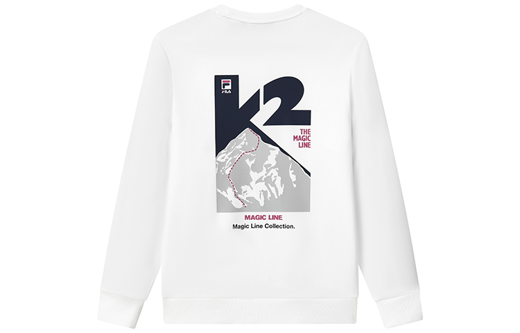 FILA Logo Print Casual Pullover Sweatshirt Standard White F11M138204F-WT