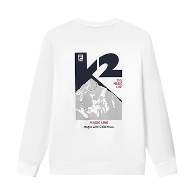 FILA Logo Print Casual Pullover Sweatshirt Standard White F11M138204F-WT