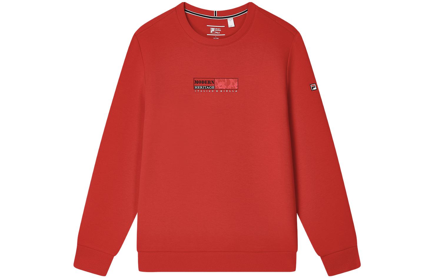 FILA Logo Print Crewneck Pullover Sweatshirt F11M341207F-RD