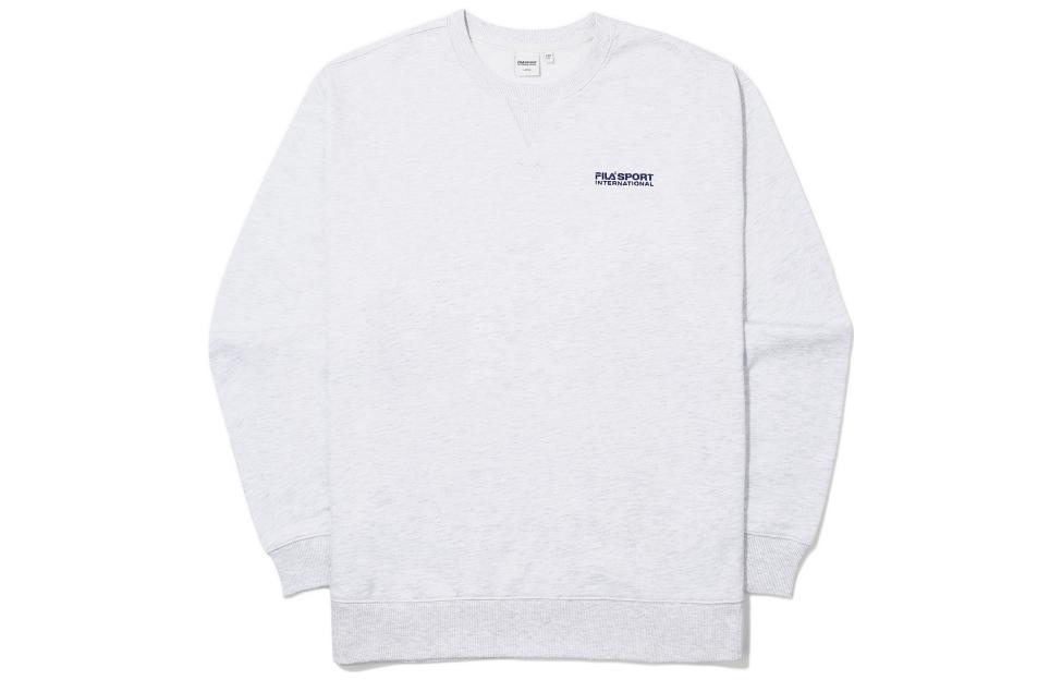 FILA Logo Print Crewneck Pullover Sweatshirt Unisex Gray FS2POE3602X-WTM