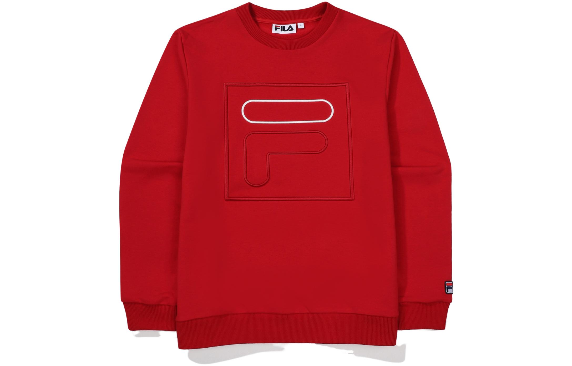 FILA Logo Print Crewneck Sweatshirt Red FS2POF3393X-RED