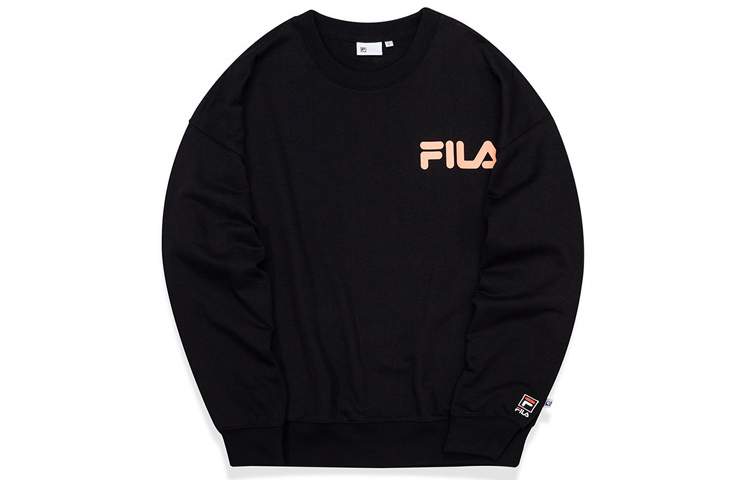 FILA Logo Print Crewneck Sweatshirt Unisex Black T11U038205FBK