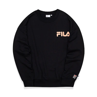 FILA Logo Print Crewneck Sweatshirt Unisex Black T11U038205FBK