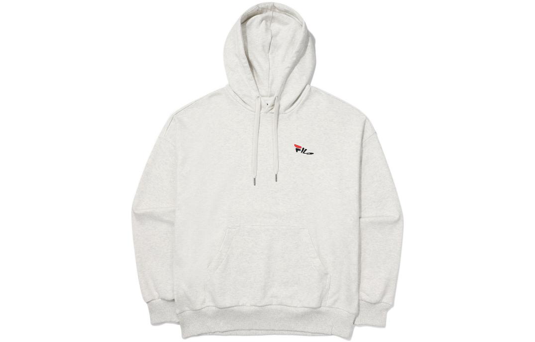 FILA Logo Print Drawstring Hoodie Unisex - Gray FS2POE3106X-SGE