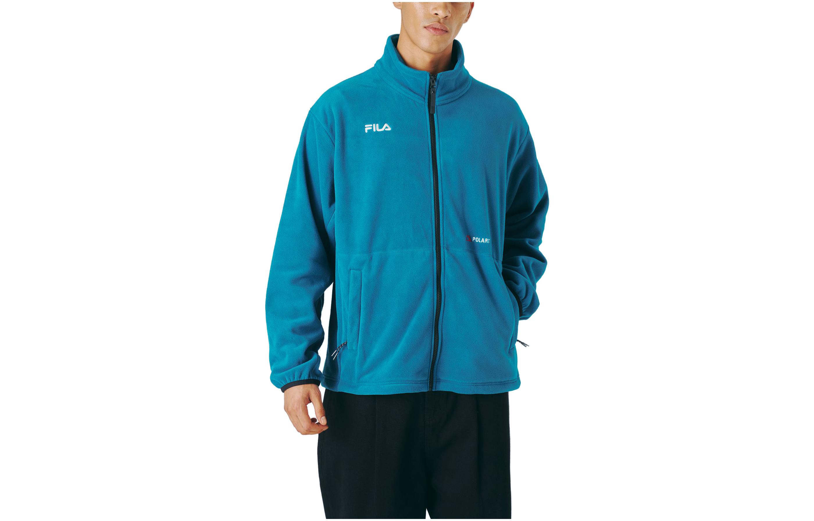 FILA Logo Print Fitted Long Sleeve Jacket - Blue FS2FTE4210X-TGR