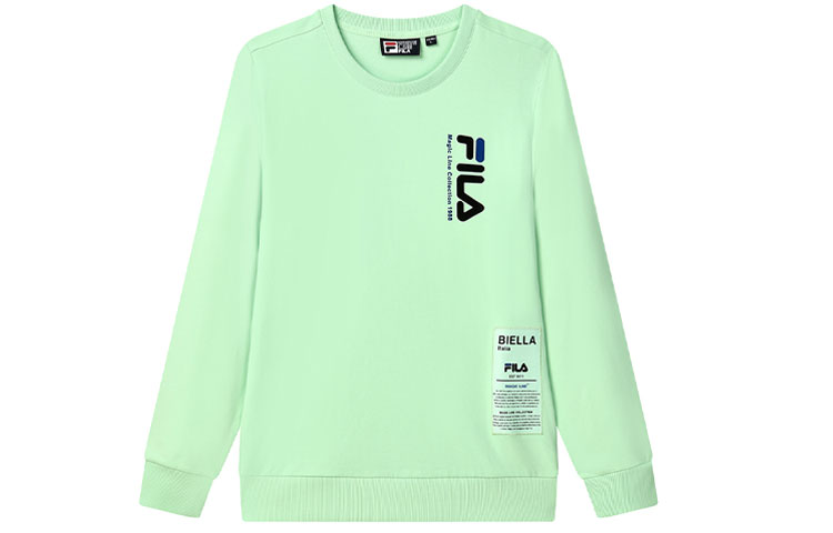 FILA Logo Print Green Crewneck Sweatshirt for Men Casual Sportswear F51M138206F-LG