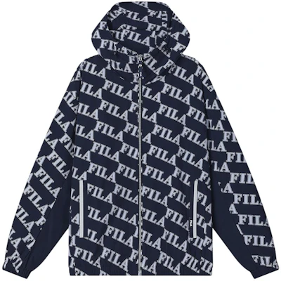 FILA Logo Print Hooded Casual Woven Jacket Full Print F11M419704F-ZB Buy FILA Logo Print Hooded Casual Woven Jacket Full Print F11M419704F-ZB