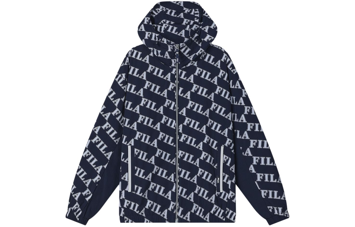 Order FILA Logo Print Hooded Casual Woven Jacket Full Print F11M419704F-ZB