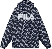 Lookbook FILA Logo Print Hooded Casual Woven Jacket Full Print F11M419704F-ZB