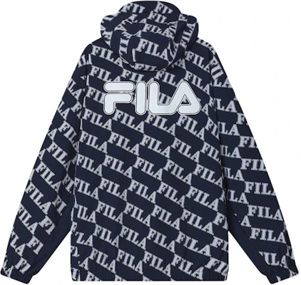 FILA Logo Print Hooded Casual Woven Jacket Full Print F11M419704F-ZB Lookbook FILA Logo Print Hooded Casual Woven Jacket Full Print F11M419704F-ZB