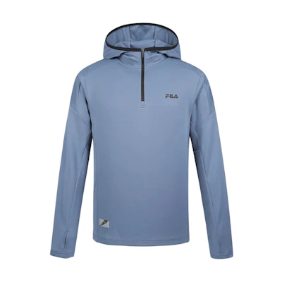 FILA Logo Print Hoodie Blue Long Sleeve Sweatshirt FS2RLG4201M-HBU