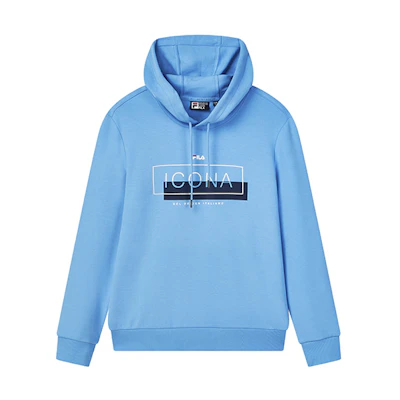 FILA Logo Print Hoodie Casual Sportswear in Clear Sky Blue F11M038220GLB