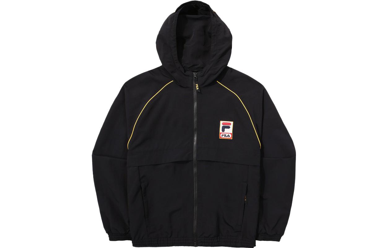 FILA Logo Print Hoodie Jacket Unisex Black FS2JKF1111X-BLK