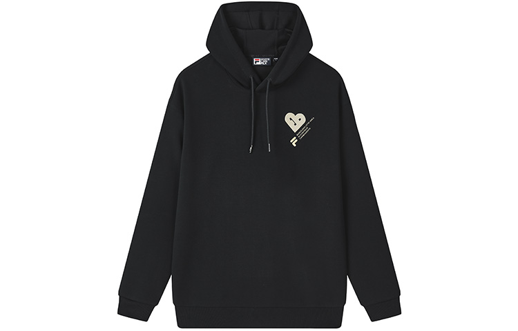 FILA Logo Print Hoodie Unisex - Jet Black F11U319203F-BK