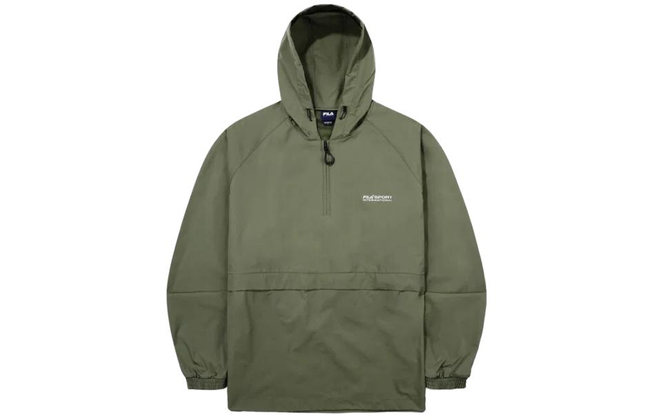 FILA Logo Print Hoodie Unisex Green Long Sleeve Sweatshirt FS2JKG2133XG-KH