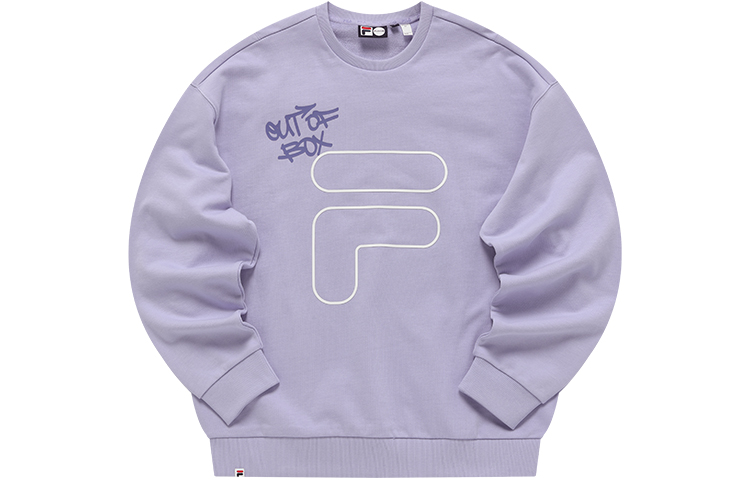 FILA Logo Print Pullover Crewneck Sweatshirt Unisex - Mystic Purple T11U216201FVT