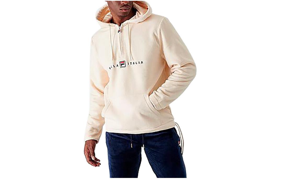 FILA Logo Print Pullover Hoodie Long Sleeve Off-White LM935955-140