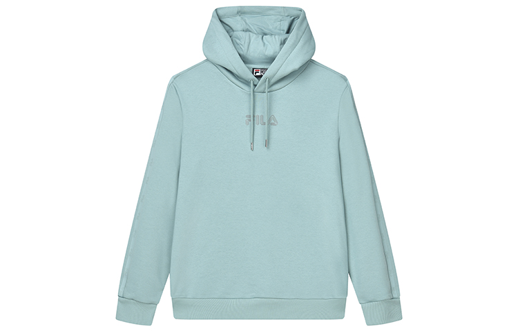 FILA Logo Print Pullover Hoodie Turquoise Blue F11M147208F-DB