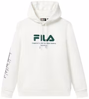 FILA Logo Print Pullover Hoodie White F11M319206F-WT FILA Logo Print Pullover Hoodie White F11M319206F-WT
