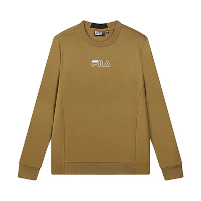 FILA Logo Print Pullover Sweatshirt Brown - F11M132253FBN